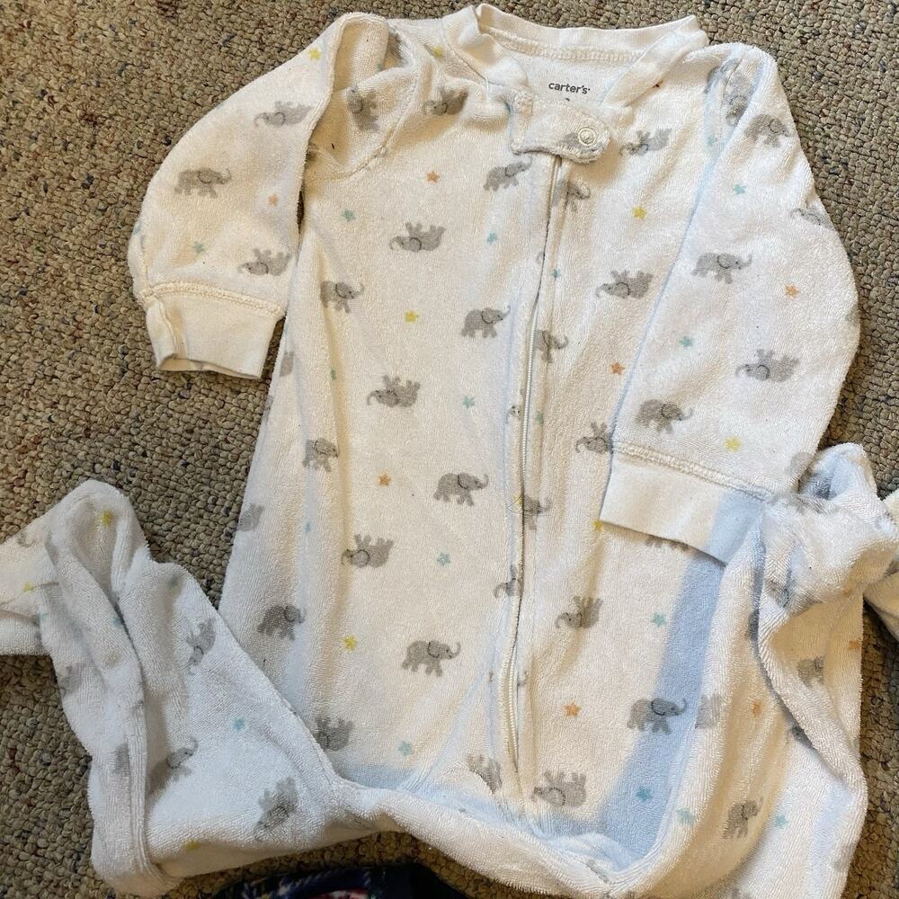 LotOf4 Unisex Baby 3-6-9M Footies Pajamas LittleMe Carters Animals Plaid Angel - Picture 2 of 8